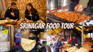 Best SRINAGAR Food Tour  Street Food Wazwan Bakery Kashmiri Tujj Walnut Fudge amp More [upl. by Caesaria465]