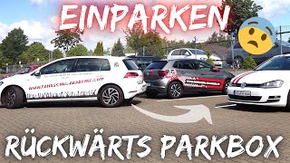 Richtig EINPARKEN  Teil 2 Rückwärts in die Parkbox Grundfahraufgabe PKW 🚗 [upl. by Marnia]