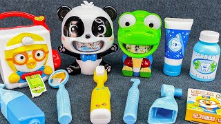 Toy asmr Pororo Eating and Brushing Teeth ASMR😬💊Medicine Box  뽀로로 병원놀이 장난감 [upl. by Cleasta]