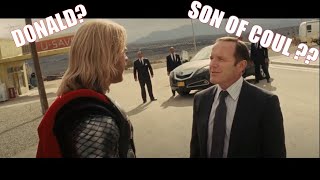 Thor aka Donald Blake addresses Agent Phil Coulson as quotSon of Coulquot [upl. by Atrebla]