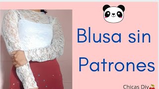 Como hacer una Blusa Transparente de encaje o Mesh Sin PatronesChicas DIY🍒 [upl. by Reinar921]