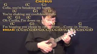 Oh Cecilia SampG Ukulele Cover Lesson in G with ChordsLyrics [upl. by Derron855]