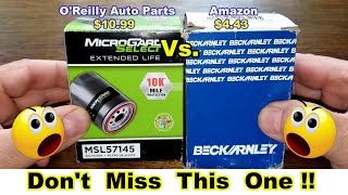 Microgard Select MSL57145 Oil Filter vs BeckArnley 0418065 Oil Filter Cut Open Comparison [upl. by Hammad]