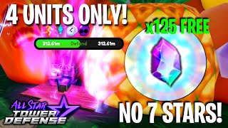 Soloing BRUTES Category Free 125x Stardust 4 Units Only  All Star Tower Defense Roblox [upl. by Lenaj630]