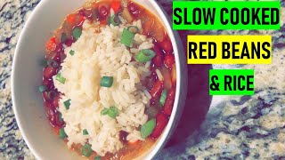 EASY VEGAN SLOW COOKED RED BEANS AND RICE RECIPE  CROCKPOT RECIPE [upl. by Aketal]