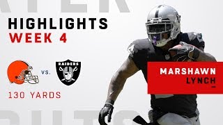 Marshawn Lynch Racks Up 130 Yards Rushing [upl. by Armanda]