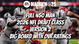 Madden NFL 25  2026 Draft Class Big Board with Ratings SPOILERS [upl. by Obe385]