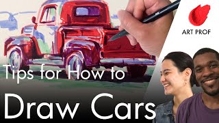 How to Draw a Realistic Car Narrated for Beginners [upl. by Mathe742]