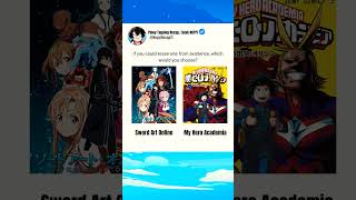 Which would you choose myheroacademia swordartonline manhwa anime shorts [upl. by Elleinnod230]