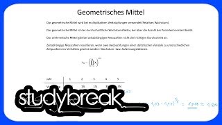 Geometrisches Mittel  Statistik [upl. by Conal]