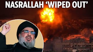 Hezbollah boss Hassan Nasrallah KILLED in massive missile blitz on Beirut terror HQ Israel says [upl. by Nehgem401]