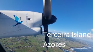 Terceira Island Azores Takeoff  SATA Air Acores [upl. by Nylannej]