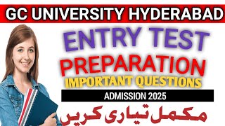 GC University of Hyderabad Entry test preparation 2025 [upl. by Refotsirc]