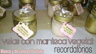 como hacer velas con manteca vegetal paso a paso recordatorios para bautizo [upl. by Assirec880]