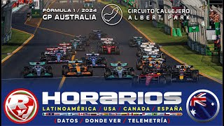 Horarios Fórmula 1 Latinoamérica GP de AUSTRALIA 2024  ¡NO TE LO PIERDAS [upl. by Egoreg]