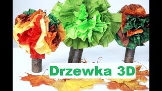 Drzewko 3D z bibuły przestrzenne prace plastyczne jesienne dekoracje DIY [upl. by Amias717]