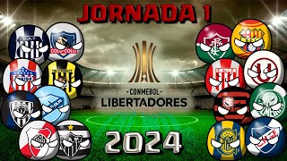 JORNADA 1 COPA CONMEBOL LIBERTADORES 2024  Countryballs [upl. by Earlie80]