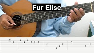 Fur Elise Guitar Tutorial TAB Guitar Lessons for Beginners [upl. by Sikleb503]