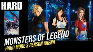 Final Fantasy 7 Remake  ThreePerson Team vs Monsters of Legend HARD 100 works strategy [upl. by Buna787]