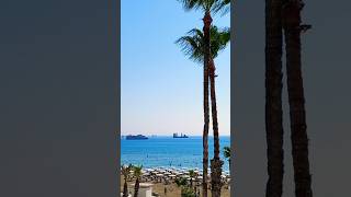 Finikoudes Marina Beach Larnaca Cyprus beachlarnacacyprus marina cruiseship [upl. by Cherry149]