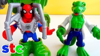 Super Hero Adventures Spiderman Telaraña Selvatica  Unboxing Lagarto vs Spiderman [upl. by Ahserkal]