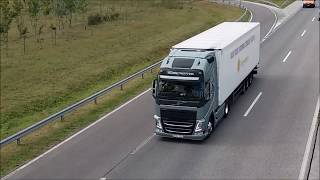 Volvo Trucks platooning in Hungary first time [upl. by Nyer125]