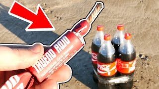 OBSERVA LO QUE SUCEDIO CUANDO EXPLOTE 4 BOTELLAS DE COCA COLA CON UN PETARDO [upl. by Stag]