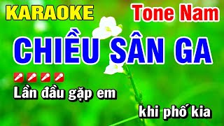 Chiều Sân Ga Tone Nam  Karaoke Nhạc Sống Hoài Phong [upl. by Anatnas]