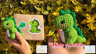 Dinosaurio amoroso a crochet paso a paso para llavero  Cajita de regalo 🦖 [upl. by Nylecaj]