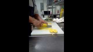 Using a mandolin for slicing a mango [upl. by Winnifred]