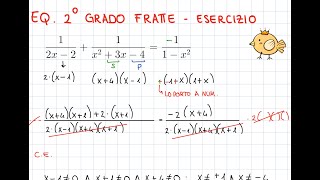 Equazioni di secondo grado fratte  esercizio svolto [upl. by Britt]