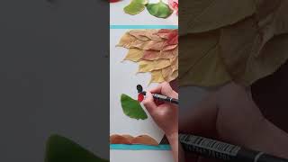 Its the season for leaf painting again Simple and beautiful leaf stickers make them with your [upl. by Lunseth]