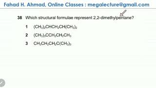 38  9701s10qp11  Structural Formula Naming Organic Compounds  Mega Lecture [upl. by Hnoj]