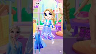 My Talking Angela 2 Cosplay JISOO FLOWER EDIT Elsa 💙💚 Anna 💙💛 [upl. by Ehsiom]