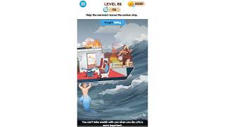 Annoying Puzzle Game  Level 82 Help the mermaid rescue the sunken ship  Solution [upl. by Damha]