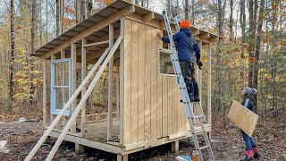 We Built an Off Grid Tiny Cabin Part 2 [upl. by Nelyahs]