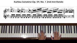 Kuhlau Sonatina in A Major Op 59 No 1 Rondo 2nd mvt Piano Tutorial [upl. by Peg]