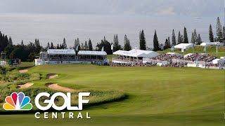 Analyzing Tournament of Champions 18th hole at Kapalua  Golf Central  Golf Channel [upl. by Nnalorac]