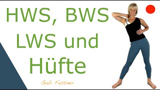 🦎 18 min HWS BWS LWS und Hüfte  schmerzfrei durch bewegen und kräftigen ohne Geräte im Stehen [upl. by Neda]