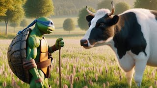 Courage in the Flames The Story of a Ninja Turtle and a Cow 🐢🐄🔥🤖  Ninja Turtles TV [upl. by Notyard]