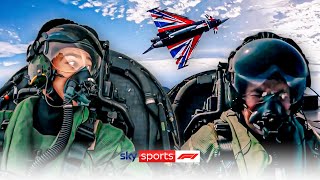 George Russell and Ted Kravitz fly Eurofighter Typhoons 😲 [upl. by Llezom]