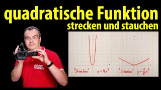 quadratische Funktion Parabel  gestreckt y2x² und gestaucht y12x² Lehrerschmidt [upl. by Janerich206]