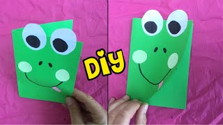 ➜➜ DIY KIKKER KAART MAKEN VAN PAPIER 🐸 5 Minuten knutselen 🐸 Leuk Knutsel filmpje [upl. by Wardle]