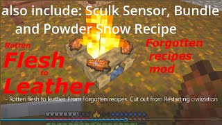 Make Leather Without Killing Cows Using Rotten Flesh  From quotForgotten Recipesquot  a Minecraft Mod [upl. by Lleirbag616]