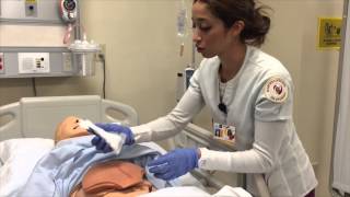 Hartnell College Nursing Skill Demo Dry Sterile Dressing Change [upl. by Odradlig]