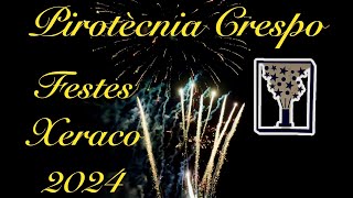 Castell pirotècnia Crespo a les festes de Xeraco 2024 [upl. by Eleinad]