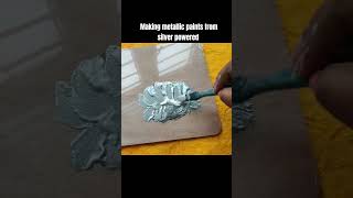 Create your own silver acrylic paint at home silver diypainting arthack camel shorts art [upl. by Roe]