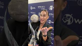 A message from Aryna Sabalenka your 2024 WTA YearEnd World No1 presented by PIF 🗣️ WTA tennis [upl. by Etnuaed1]