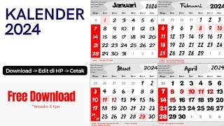 KALENDER 2024 FREE DOWNLOAD GRATIS [upl. by Trinia434]