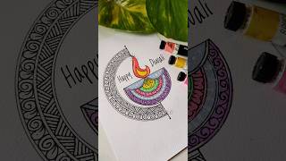 Diwali special easy diya mandala drawing 🪔🎇 art shorts diwali drawing satisfying festival yt [upl. by Alodee955]